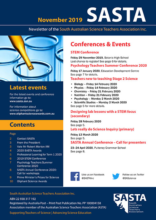 2019 November newsletter cover